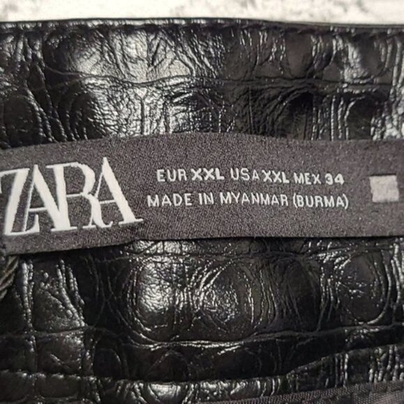ZARA Faux Crocodile Leather Pants NWOT - Picture 6 of 8